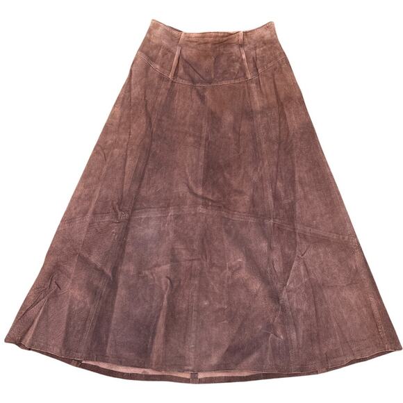 Vintage Suede Leather Maxi Skirt Positano Pelle RN 81772 Medium - Picture 1 of 4